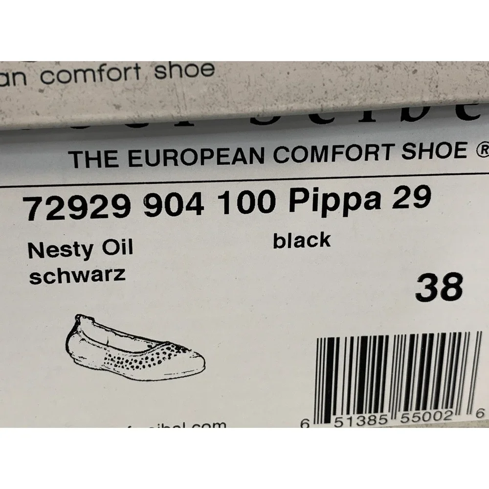 Josef Seibel‎ Pippa Women's Black Leather Perforated 7.5 Ballet Casual Flats